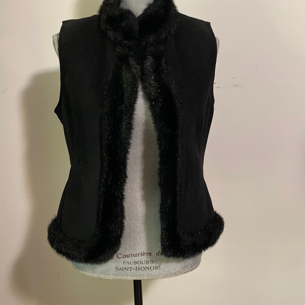 Faux suede and faux fur vest